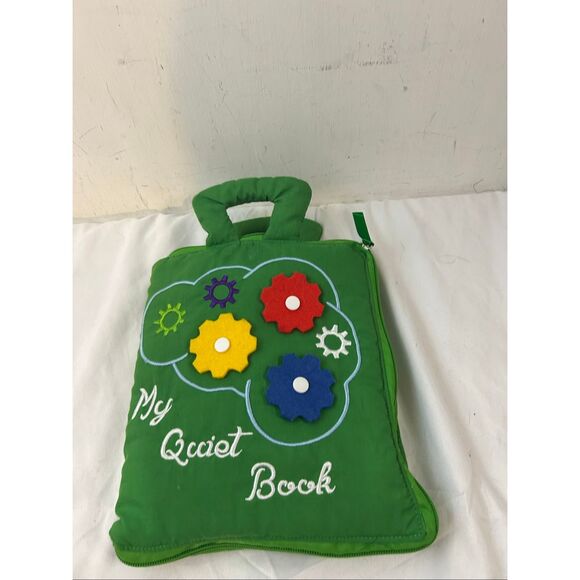 De moca Quiet travel book learning toy zipper green vintage - Picture 2 of 9